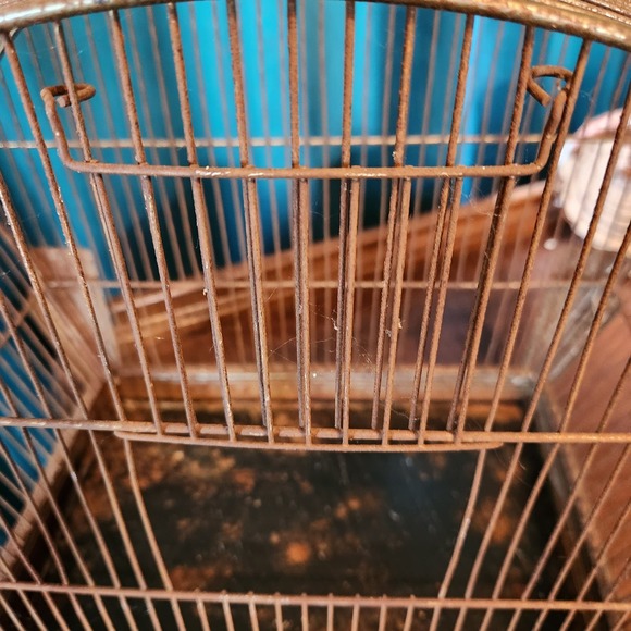 Art Deco Birdcage, True Vintage, Decor OR Pet. Patina Metal - Picture 4 of 9